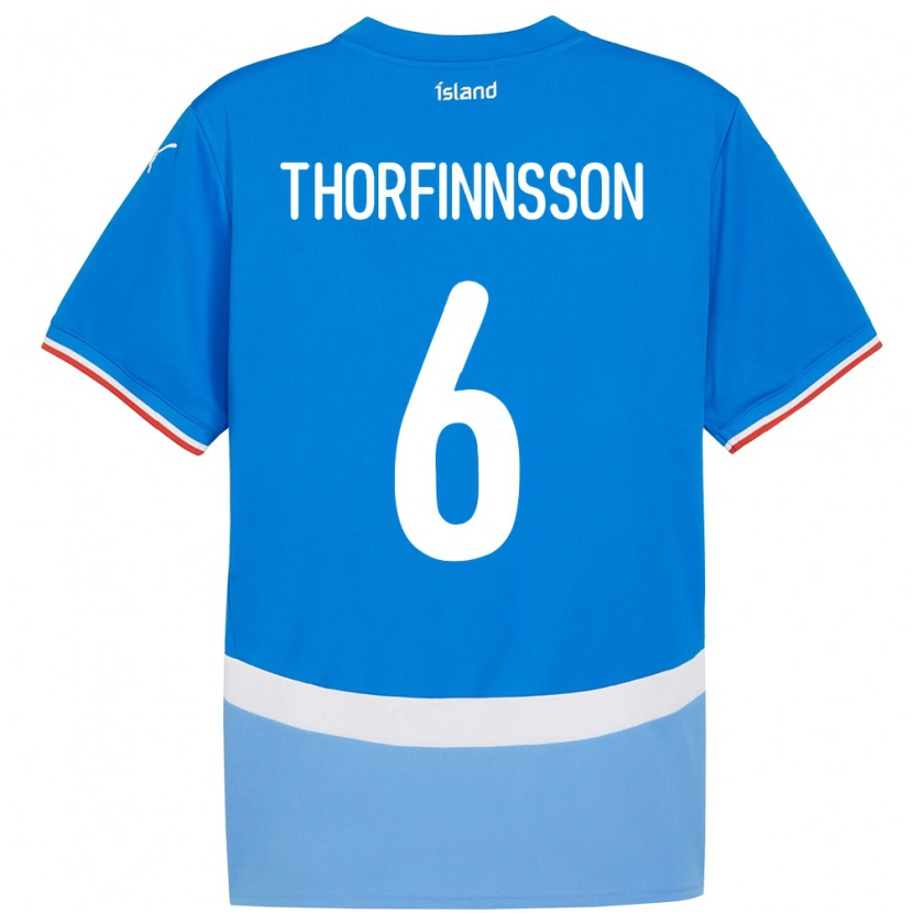 Danxen Kinder Island Mikael Máni Thorfinnsson #6 Blau Heimtrikot Trikot 24-26 T-Shirt