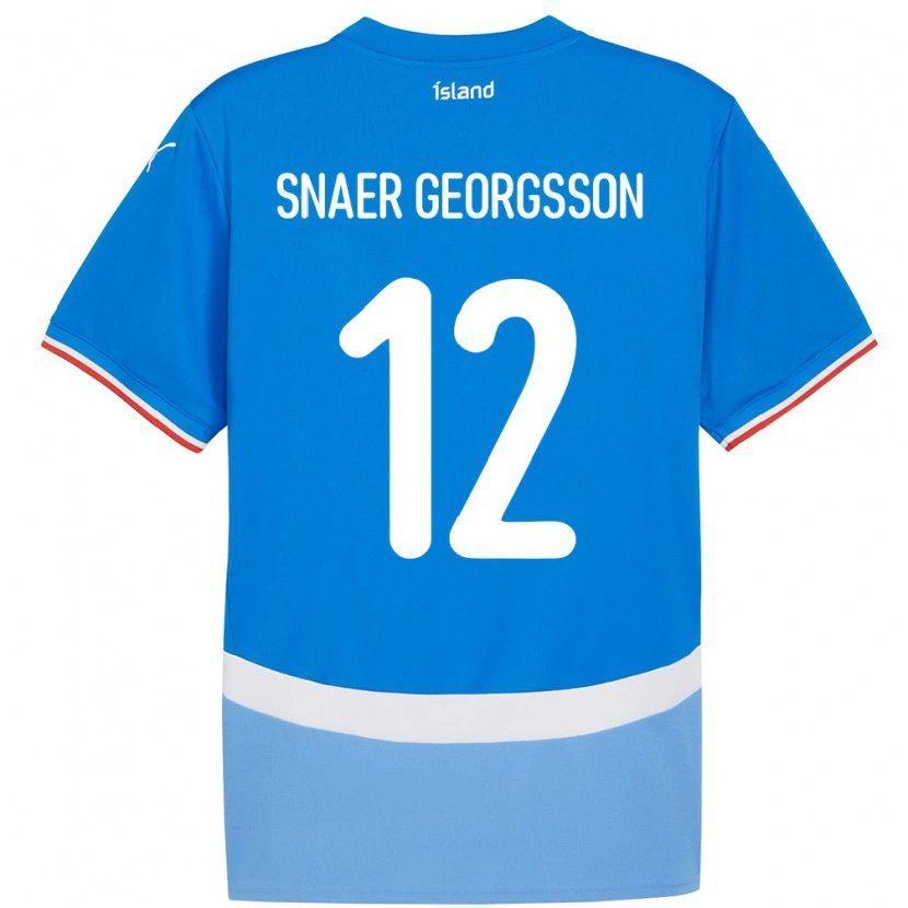 Danxen Kinder Island Halldór Snaer Georgsson #12 Blau Heimtrikot Trikot 24-26 T-Shirt