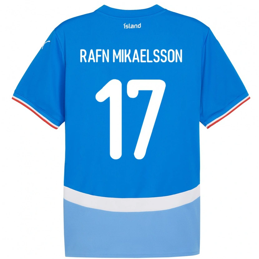 Danxen Kinder Island Hilmir Rafn Mikaelsson #17 Blau Heimtrikot Trikot 24-26 T-Shirt