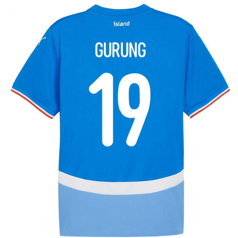 Danxen Kinder Island Karan Gurung #19 Blau Heimtrikot Trikot 24-26 T-Shirt