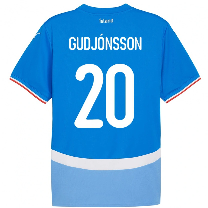 Danxen Kinder Island Alexander Máni Gudjónsson #20 Blau Heimtrikot Trikot 24-26 T-Shirt