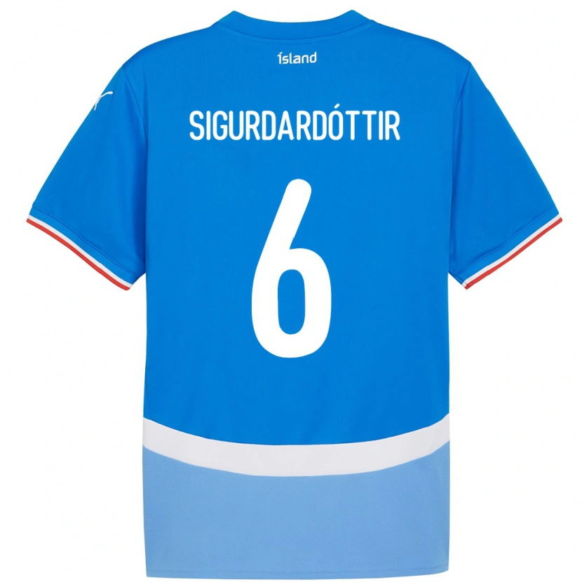 Danxen Kinder Island Ingibjörg Sigurðardóttir #6 Blau Heimtrikot Trikot 24-26 T-Shirt