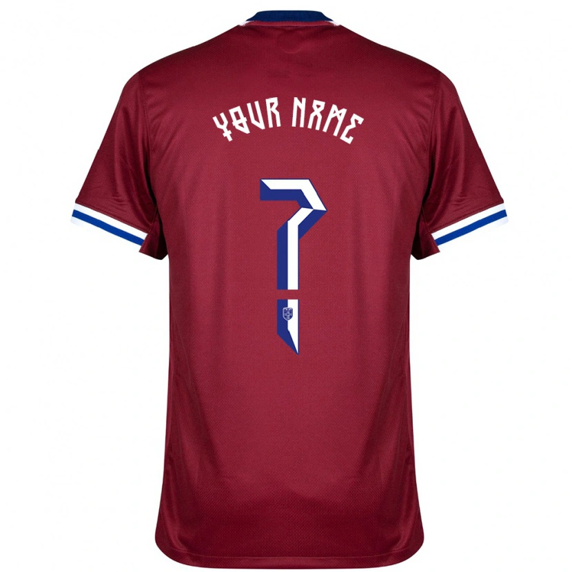 Danxen Kinder Norwegen Ihren Namen #0 Rot Blau Weiß Heimtrikot Trikot 24-26 T-Shirt