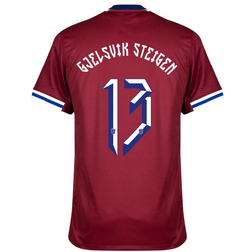 Danxen Kinder Norwegen Rasmus Gjelsvik Steigen #13 Rot Blau Weiß Heimtrikot Trikot 24-26 T-Shirt