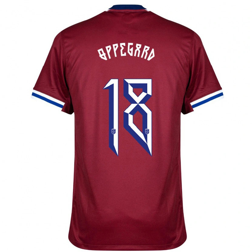 Danxen Kinder Norwegen Fredrik Oppegård #18 Rot Blau Weiß Heimtrikot Trikot 24-26 T-Shirt