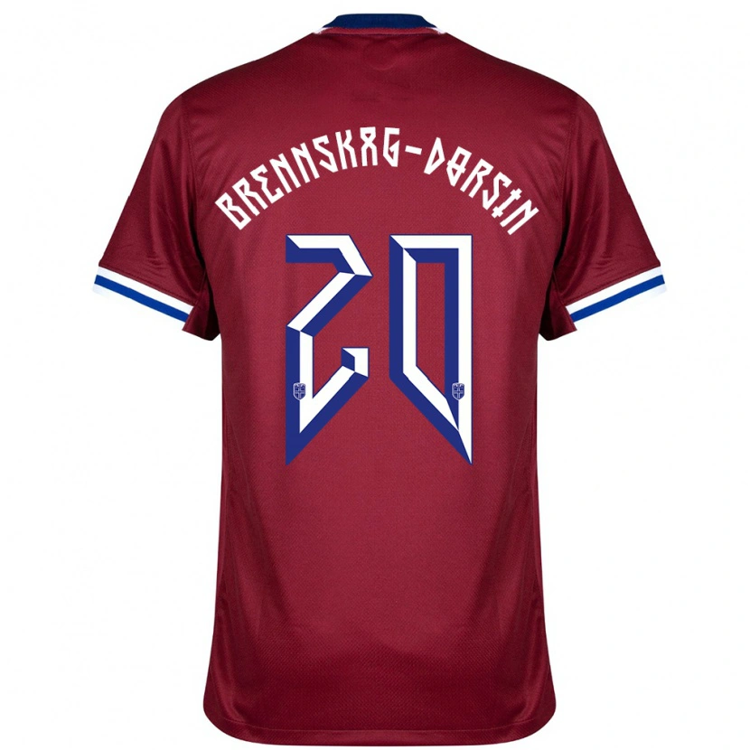 Danxen Kinder Norwegen Leo Brennskag-Dorsin #20 Rot Blau Weiß Heimtrikot Trikot 24-26 T-Shirt