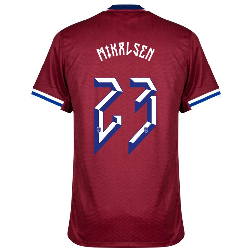 Danxen Kinder Norwegen Aurora Mikalsen #23 Rot Blau Weiß Heimtrikot Trikot 24-26 T-Shirt