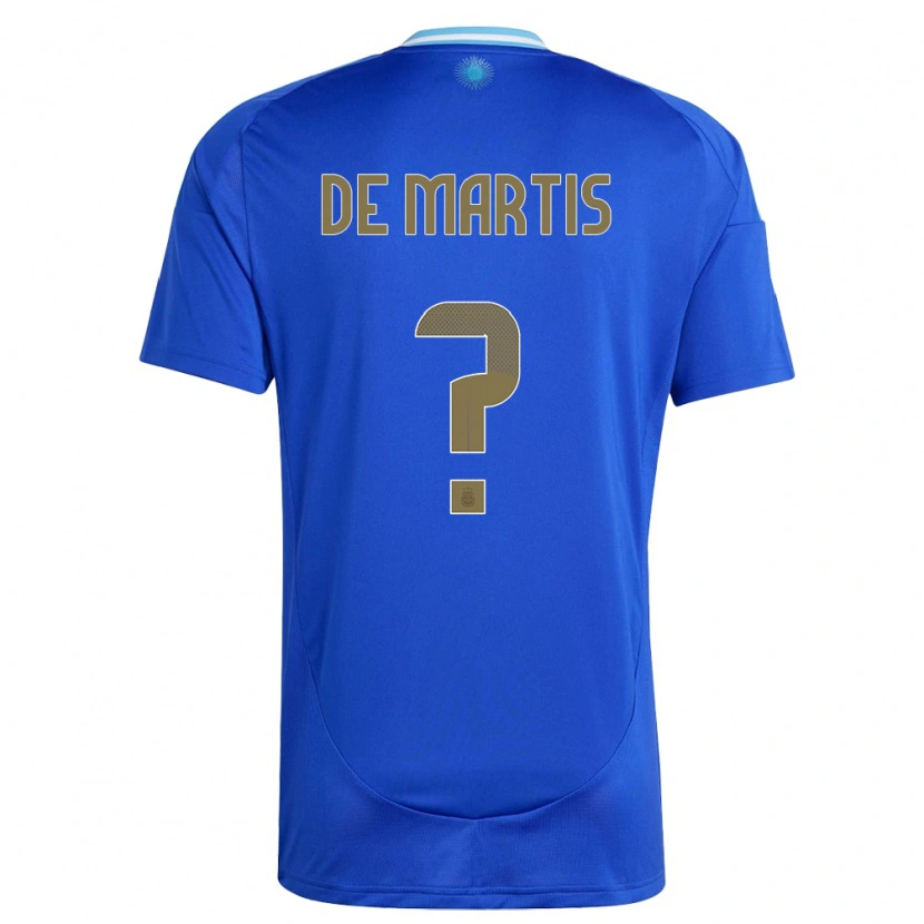 Danxen Kinder Argentinien Thomás De Martis #0 Blau Auswärtstrikot Trikot 24-26 T-Shirt