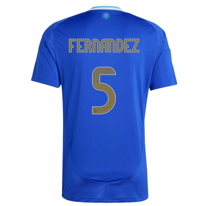 Danxen Kinder Argentinien Ezequiel Fernández #5 Blau Auswärtstrikot Trikot 24-26 T-Shirt
