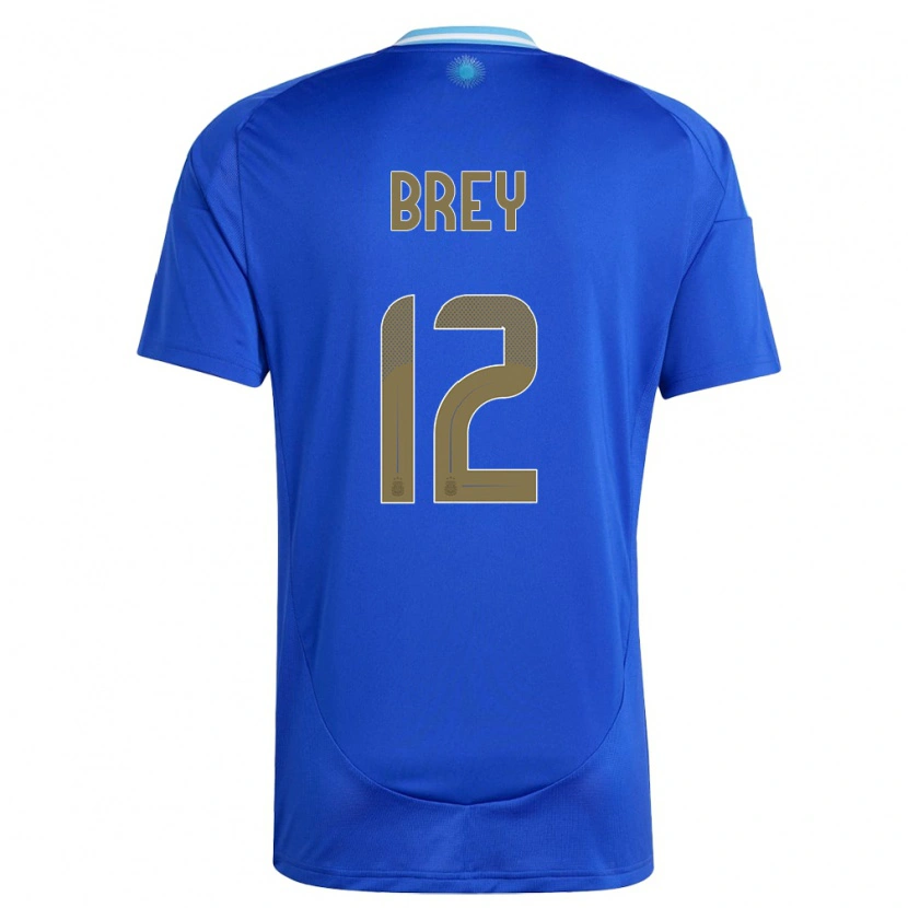 Danxen Kinder Argentinien Leandro Brey #12 Blau Auswärtstrikot Trikot 24-26 T-Shirt