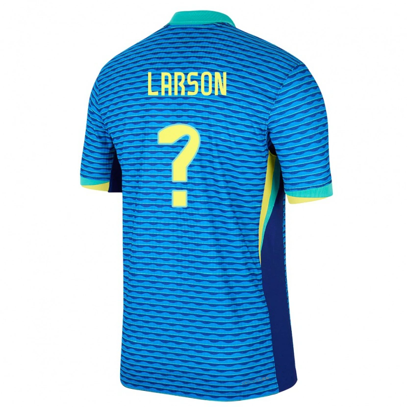 Danxen Kinder Brasilien Larson #0 Blau Auswärtstrikot Trikot 24-26 T-Shirt