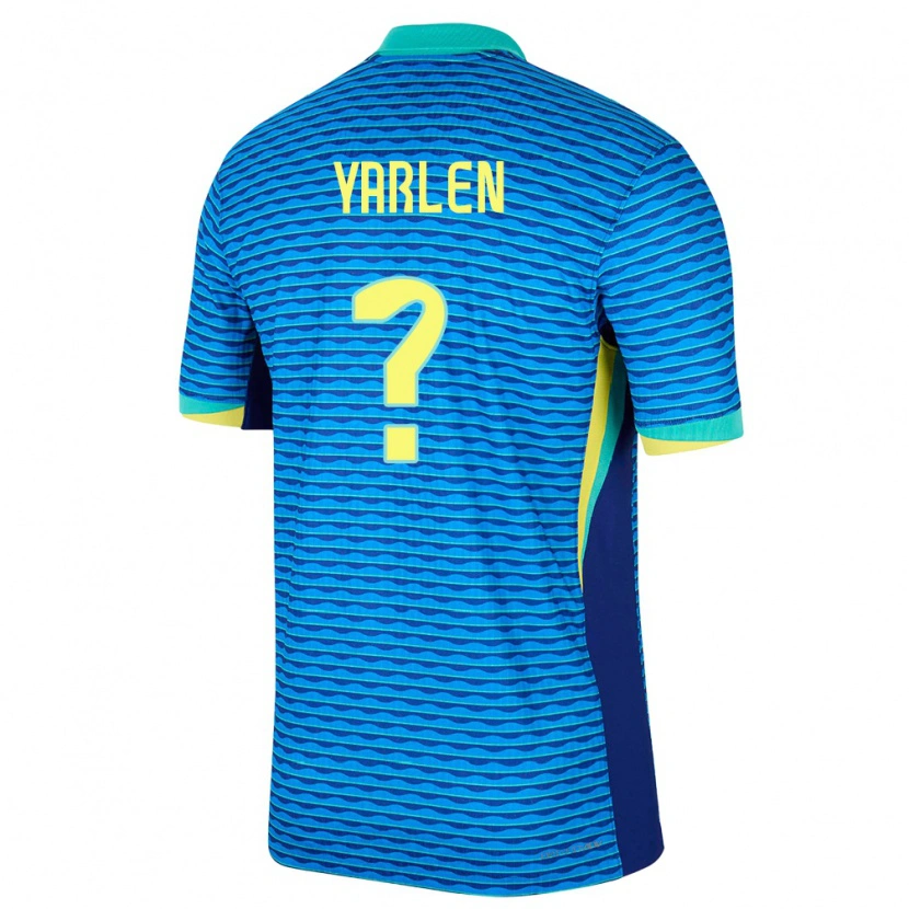 Danxen Kinder Brasilien Yarlen #0 Blau Auswärtstrikot Trikot 24-26 T-Shirt