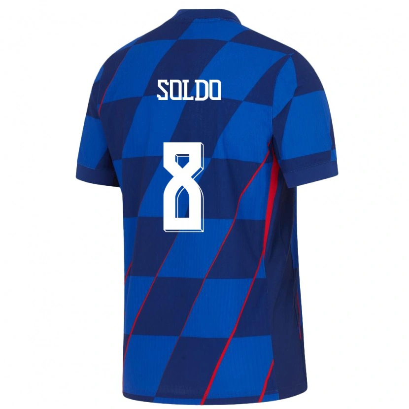 Danxen Kinder Kroatien Marko Soldo #8 Blau Auswärtstrikot Trikot 24-26 T-Shirt