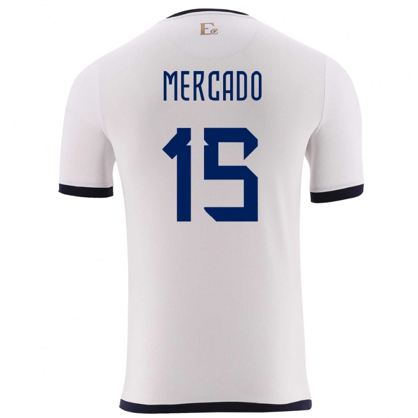 Danxen Kinder Ecuador John Mercado #15 Weiß Auswärtstrikot Trikot 24-26 T-Shirt