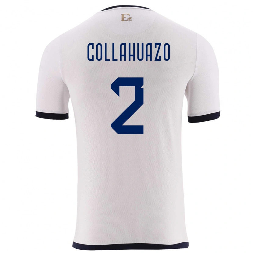 Danxen Kinder Ecuador Jair Collahuazo #2 Weiß Auswärtstrikot Trikot 24-26 T-Shirt