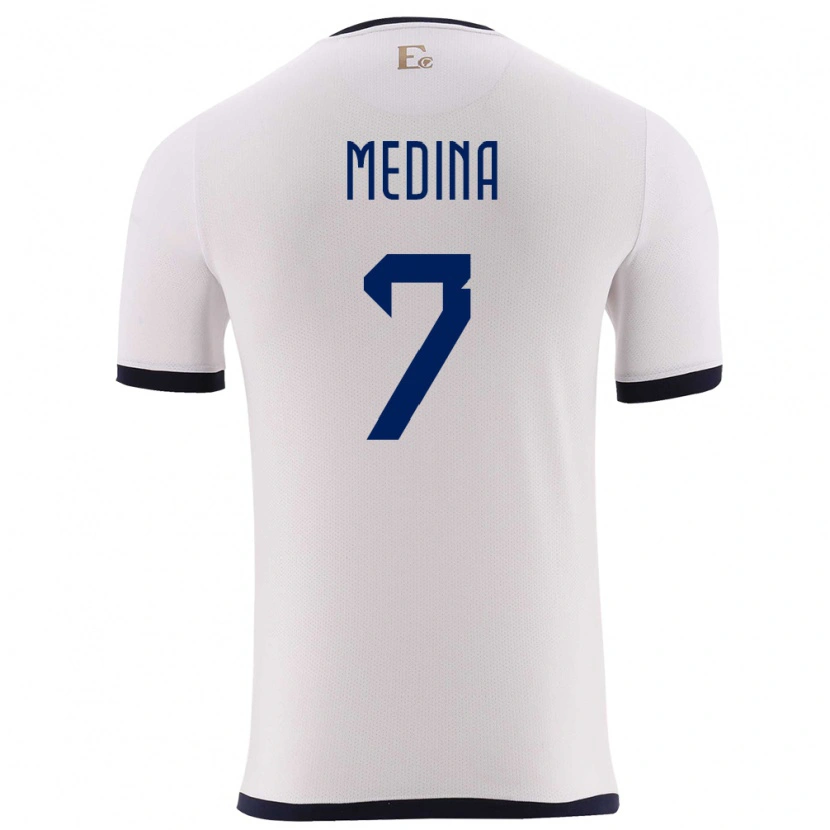 Danxen Kinder Ecuador Yaimar Medina #7 Weiß Auswärtstrikot Trikot 24-26 T-Shirt