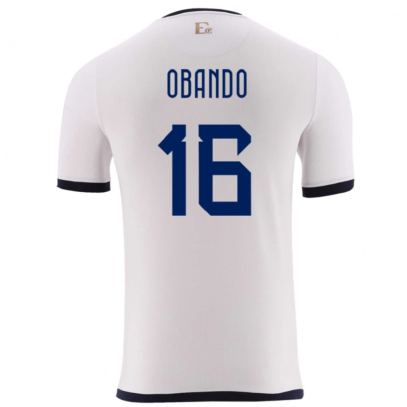 Danxen Kinder Ecuador Allen Obando #16 Weiß Auswärtstrikot Trikot 24-26 T-Shirt