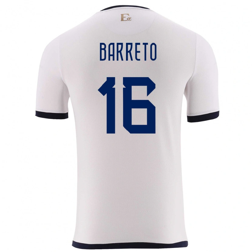 Danxen Kinder Ecuador Andry Barreto #16 Weiß Auswärtstrikot Trikot 24-26 T-Shirt