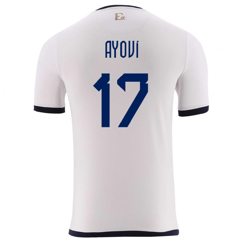 Danxen Kinder Ecuador Junior Ayoví #17 Weiß Auswärtstrikot Trikot 24-26 T-Shirt