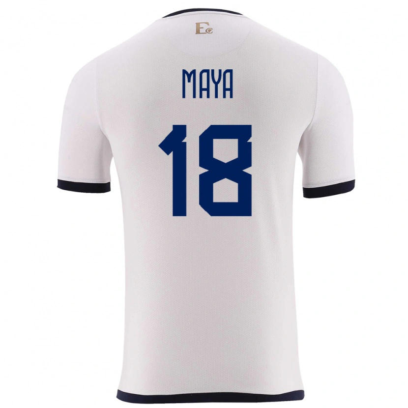 Danxen Kinder Ecuador Jhoel Maya #18 Weiß Auswärtstrikot Trikot 24-26 T-Shirt