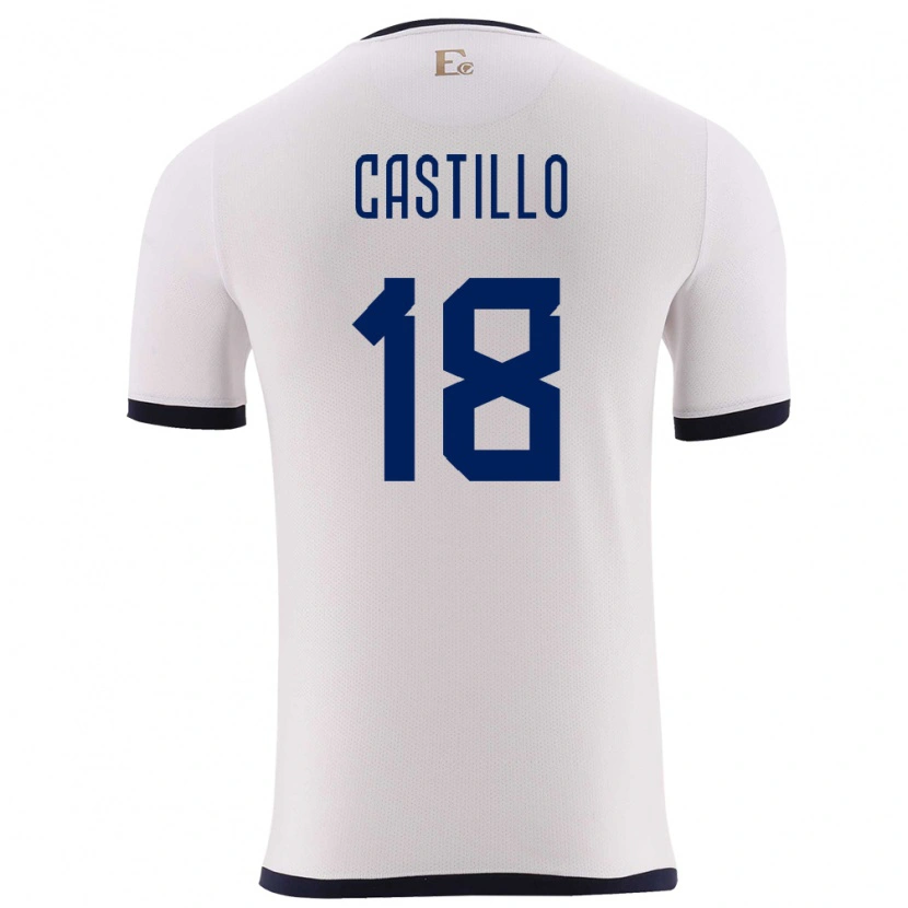 Danxen Kinder Ecuador Ederson Castillo #18 Weiß Auswärtstrikot Trikot 24-26 T-Shirt