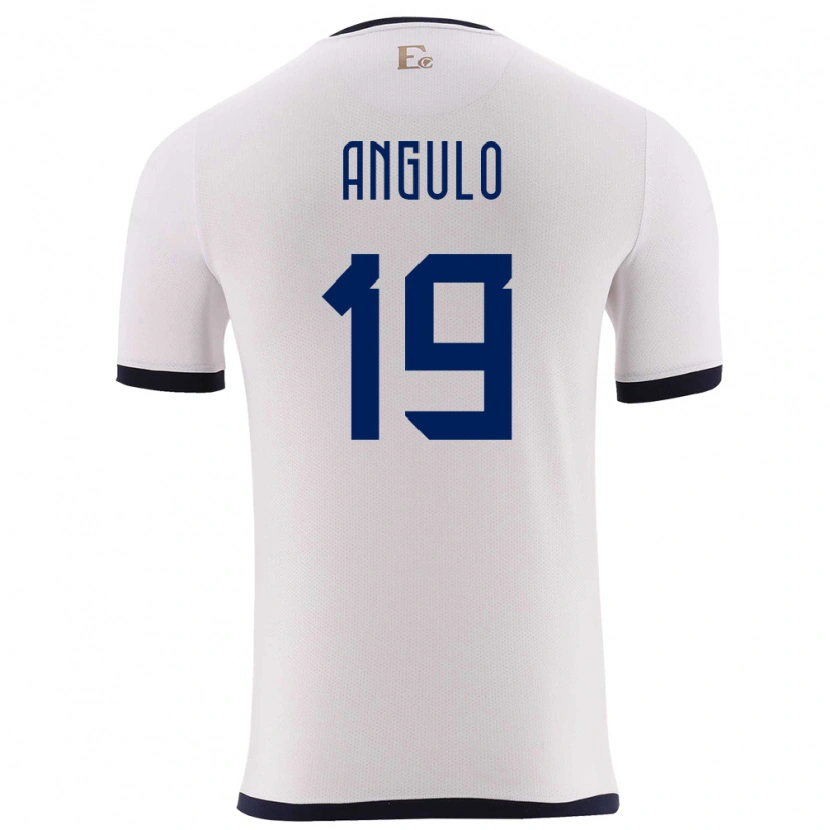Danxen Kinder Ecuador Juan Angulo #19 Weiß Auswärtstrikot Trikot 24-26 T-Shirt