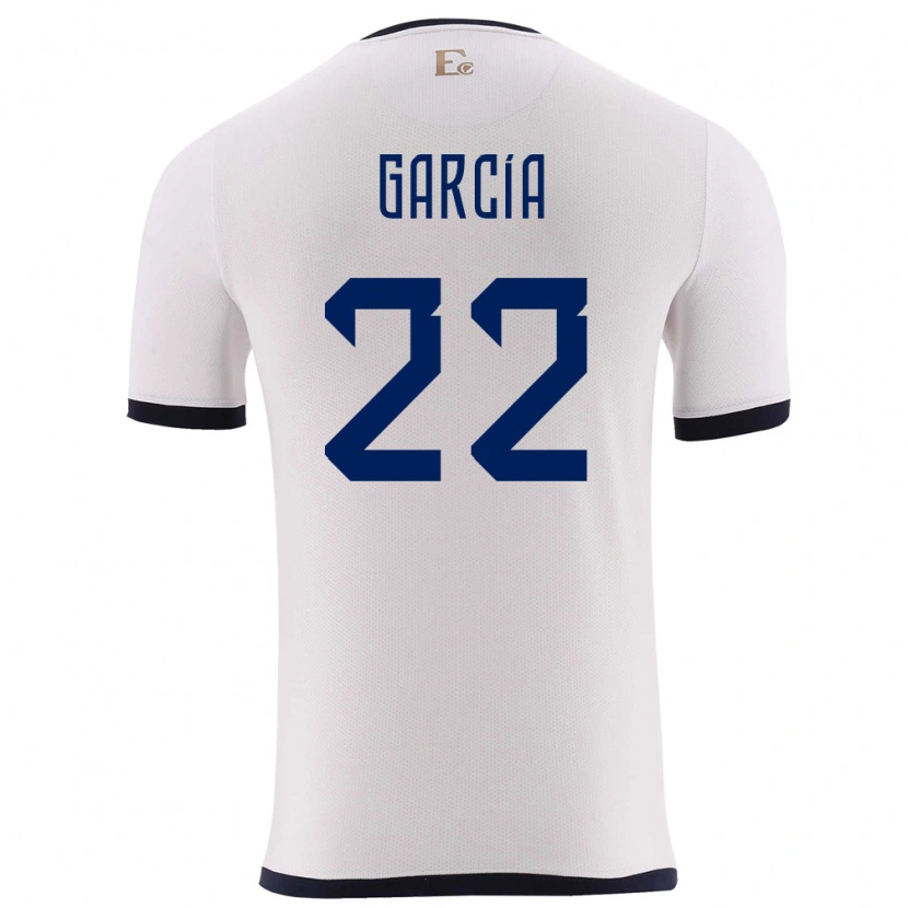 Danxen Kinder Ecuador Jostin García #22 Weiß Auswärtstrikot Trikot 24-26 T-Shirt