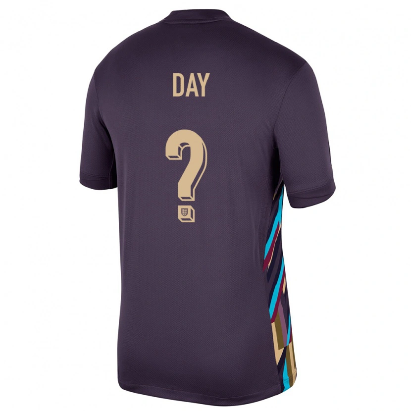 Danxen Kinder England Frankie Day #0 Dunkle Rosine Auswärtstrikot Trikot 24-26 T-Shirt