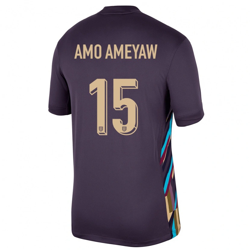 Danxen Kinder England Samuel Amo-Ameyaw #15 Dunkle Rosine Auswärtstrikot Trikot 24-26 T-Shirt