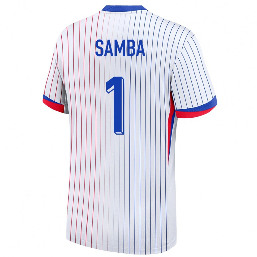 Danxen Kinder Frankreich Brice Samba #1 Weiß Auswärtstrikot Trikot 24-26 T-Shirt