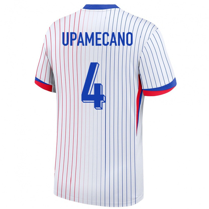 Danxen Kinder Frankreich Dayot Upamecano #4 Weiß Auswärtstrikot Trikot 24-26 T-Shirt