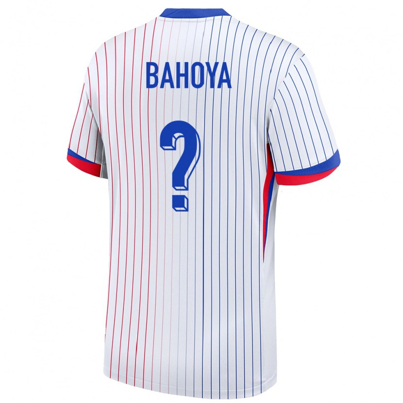 Danxen Kinder Frankreich Jean-Mattéo Bahoya #0 Weiß Auswärtstrikot Trikot 24-26 T-Shirt