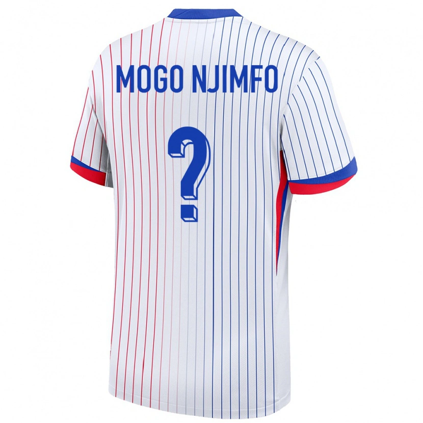 Danxen Kinder Frankreich Arthur Mogo Njimfo #0 Weiß Auswärtstrikot Trikot 24-26 T-Shirt