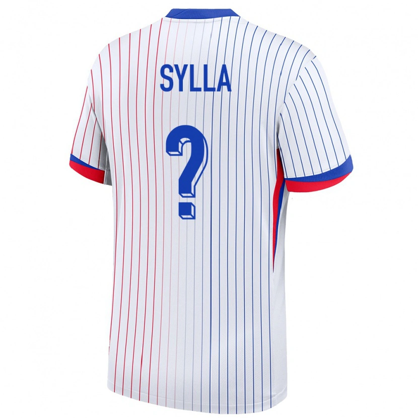Danxen Kinder Frankreich Mohamed Sylla #0 Weiß Auswärtstrikot Trikot 24-26 T-Shirt