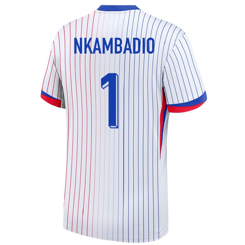Danxen Kinder Frankreich Obed Nkambadio #1 Weiß Auswärtstrikot Trikot 24-26 T-Shirt