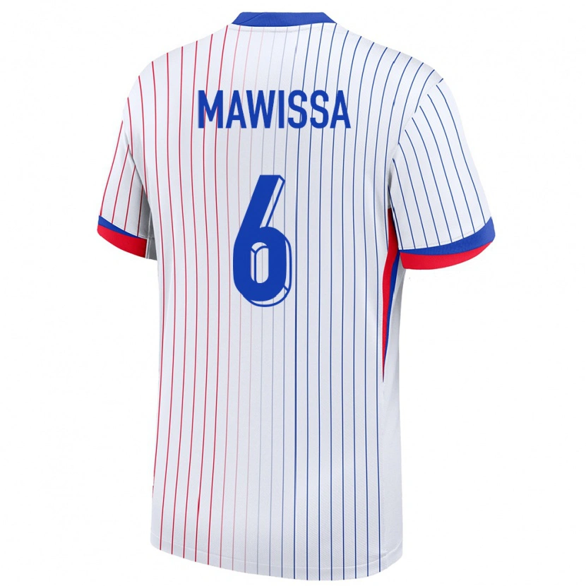 Danxen Kinder Frankreich Christian Mawissa #6 Weiß Auswärtstrikot Trikot 24-26 T-Shirt