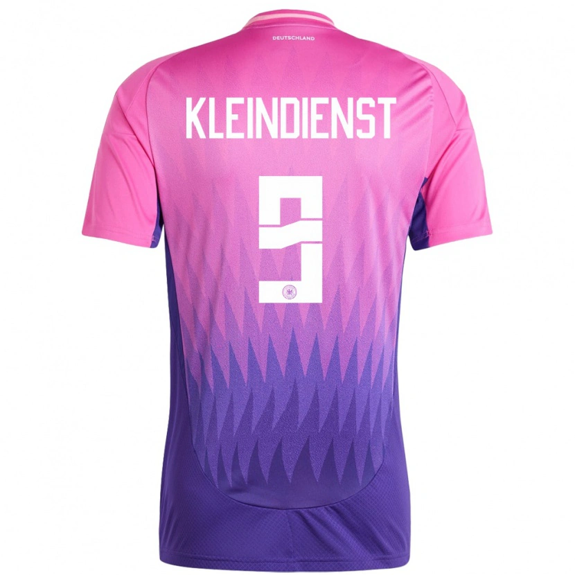 Danxen Kinder Deutschland Tim Kleindienst #9 Pink Lila Auswärtstrikot Trikot 24-26 T-Shirt