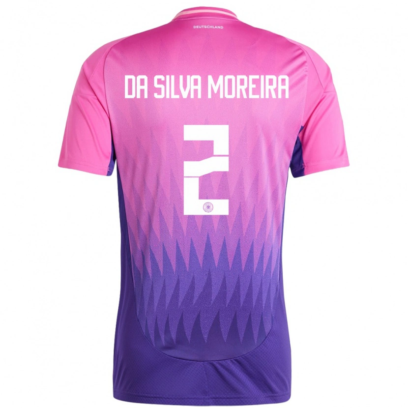 Danxen Kinder Deutschland Eric Da Silva Moreira #2 Pink Lila Auswärtstrikot Trikot 24-26 T-Shirt