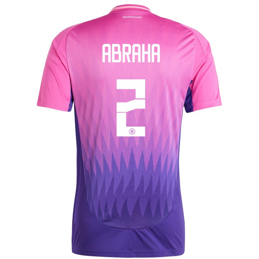 Danxen Kinder Deutschland Natnael Abraha #2 Pink Lila Auswärtstrikot Trikot 24-26 T-Shirt