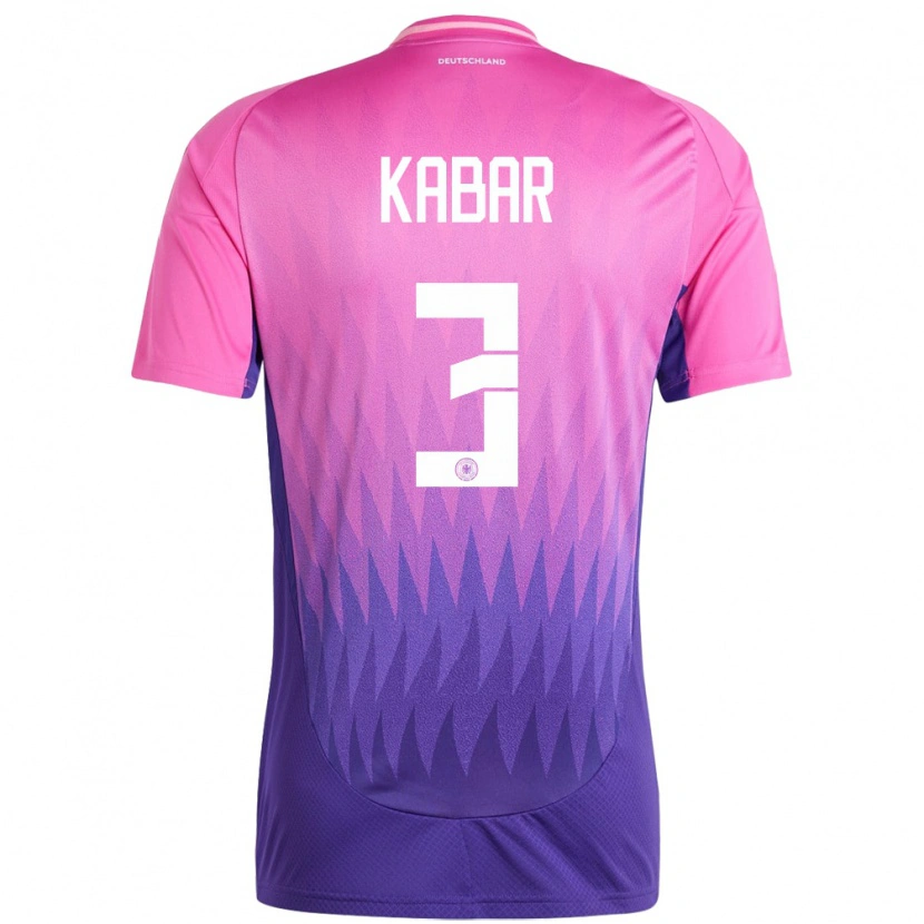 Danxen Kinder Deutschland Almugera Kabar #3 Pink Lila Auswärtstrikot Trikot 24-26 T-Shirt