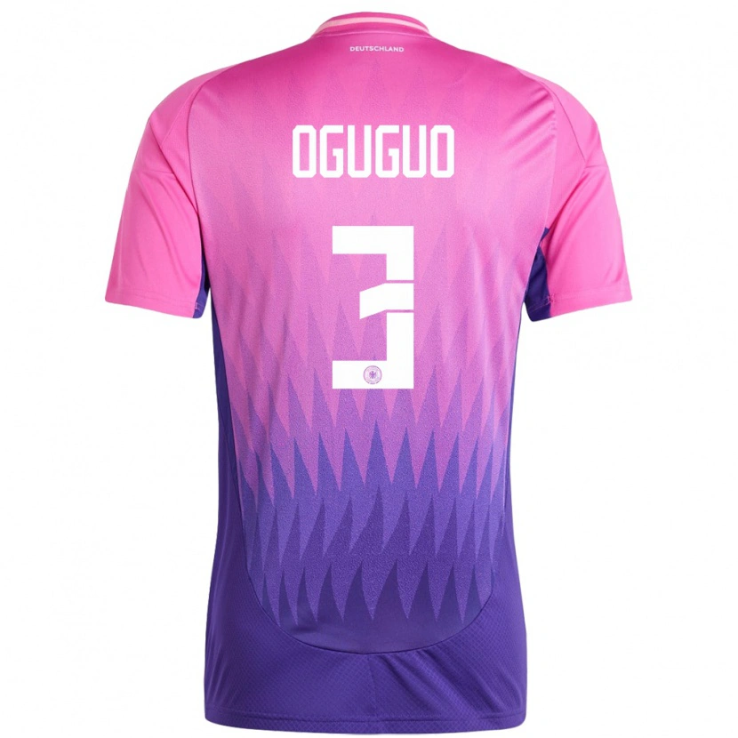 Danxen Kinder Deutschland Elijah Oguguo #3 Pink Lila Auswärtstrikot Trikot 24-26 T-Shirt