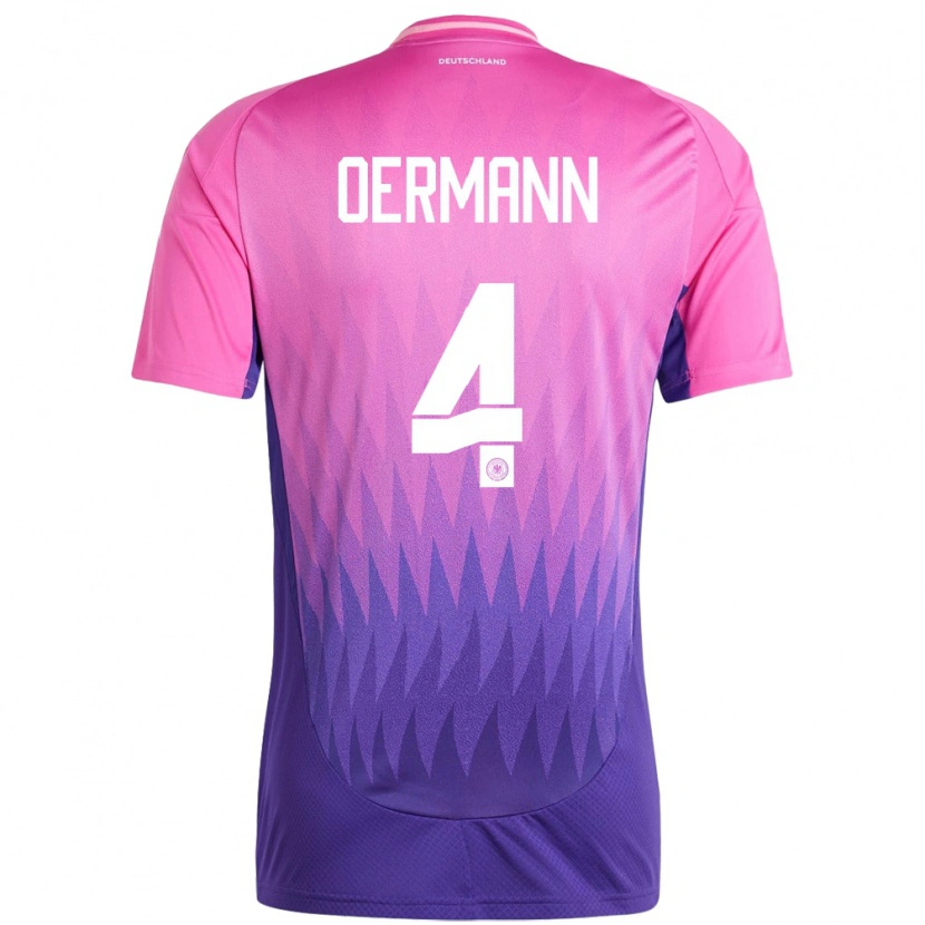 Danxen Kinder Deutschland Tim Oermann #4 Pink Lila Auswärtstrikot Trikot 24-26 T-Shirt