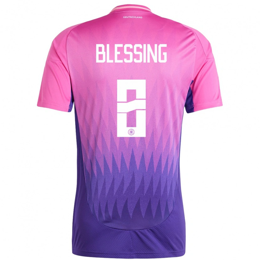 Danxen Kinder Deutschland Èlisée Blessing #8 Pink Lila Auswärtstrikot Trikot 24-26 T-Shirt