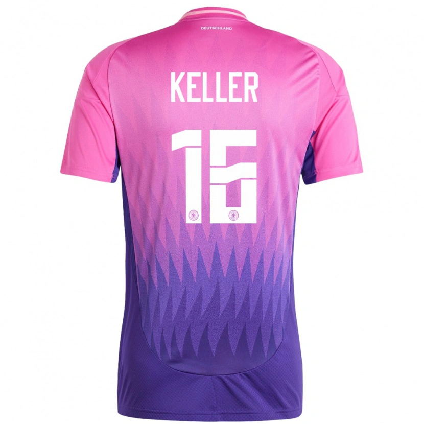 Danxen Kinder Deutschland Noah Keller #16 Pink Lila Auswärtstrikot Trikot 24-26 T-Shirt
