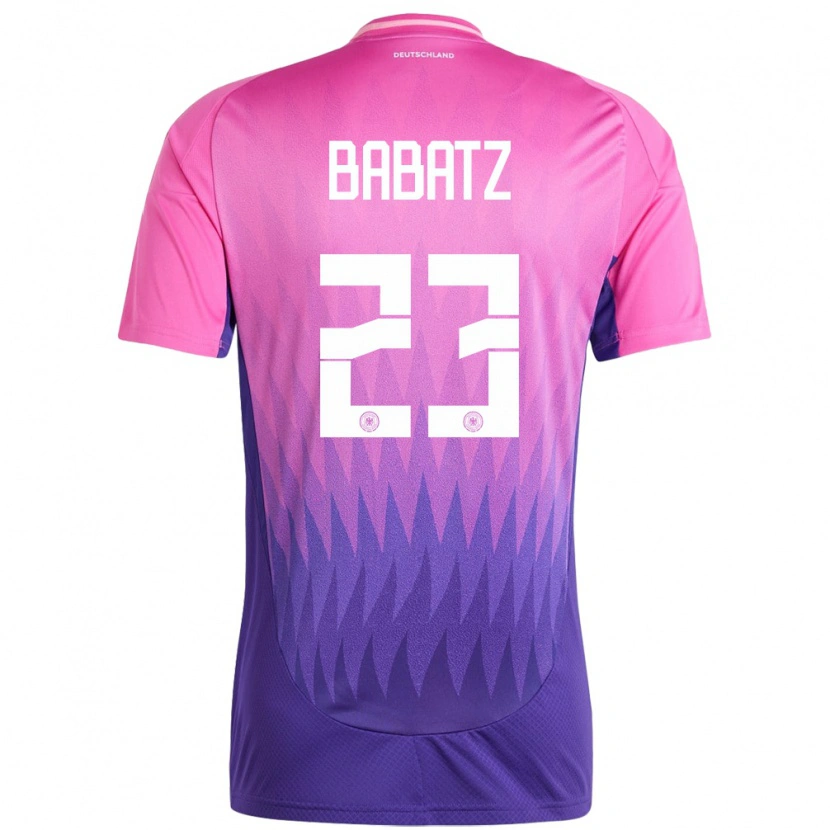 Danxen Kinder Deutschland Louis Babatz #23 Pink Lila Auswärtstrikot Trikot 24-26 T-Shirt