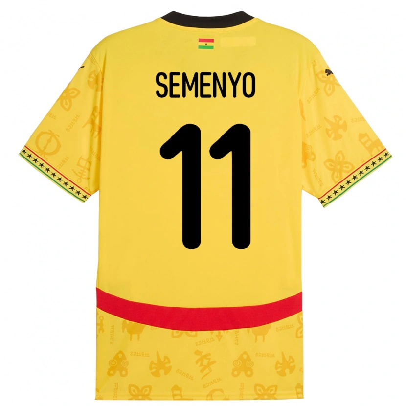 Danxen Kinder Ghana Antoine Semenyo #11 Gelb Auswärtstrikot Trikot 24-26 T-Shirt
