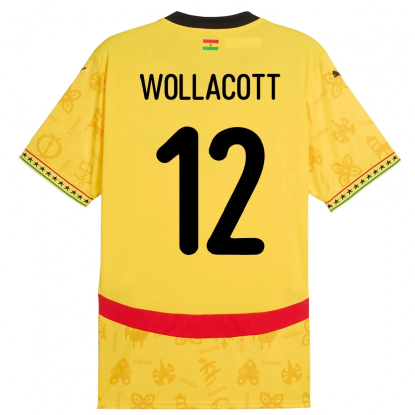 Danxen Kinder Ghana Joe Wollacott #12 Gelb Auswärtstrikot Trikot 24-26 T-Shirt