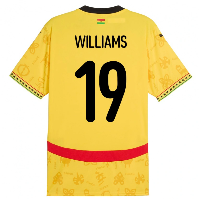 Danxen Kinder Ghana Iñaki Williams #19 Gelb Auswärtstrikot Trikot 24-26 T-Shirt
