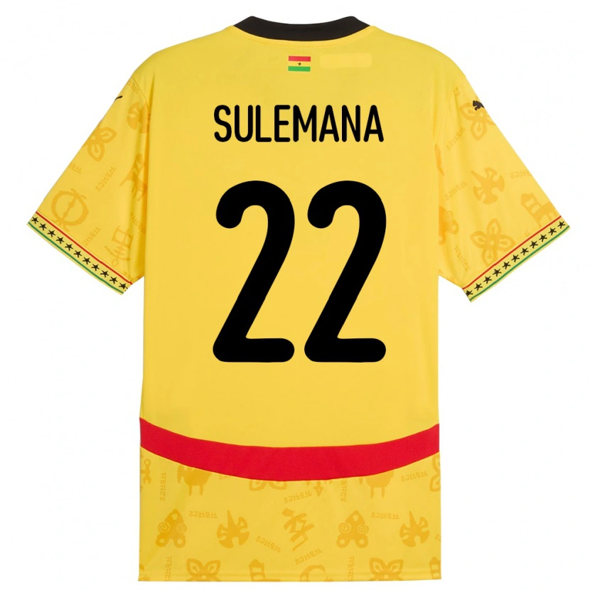 Danxen Kinder Ghana Ibrahim Sulemana #22 Gelb Auswärtstrikot Trikot 24-26 T-Shirt