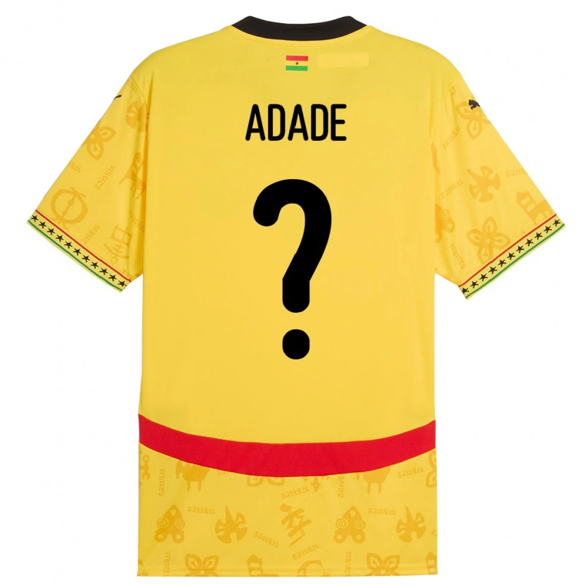 Danxen Kinder Ghana Ebenezer Adade #0 Gelb Auswärtstrikot Trikot 24-26 T-Shirt